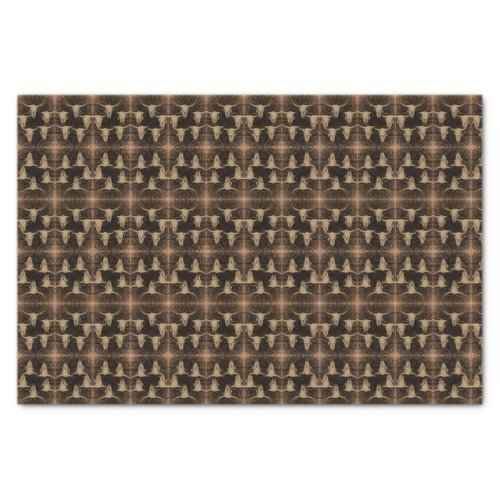 Bull Skull Western Country Sepia Brown Pattern Tissue Paper