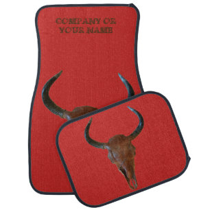 Bull Skull with Your Company Name Car Floor Mat