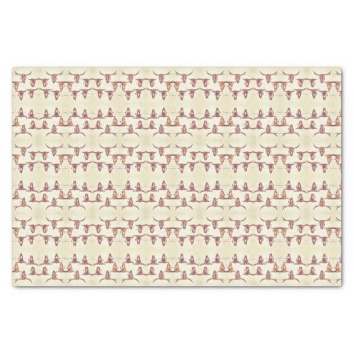 Bull Skulls Brown Beige Country Rustic Decoupage Tissue Paper