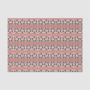 Bull Skulls Rose Gold Teal Elegant Glitter Pattern Tissue Paper