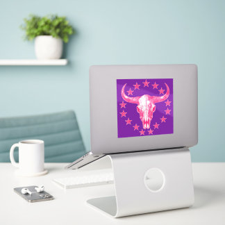 Bull & Stars Pink Sticker