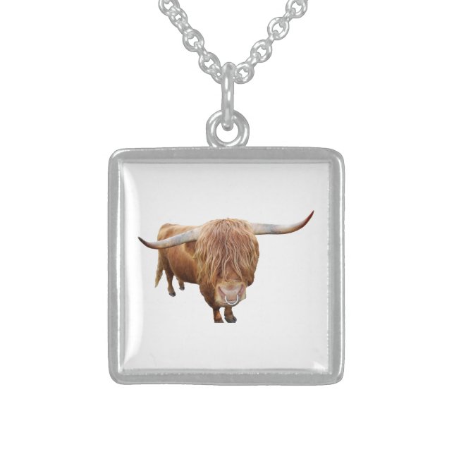 bull sterling silver necklace (Front)