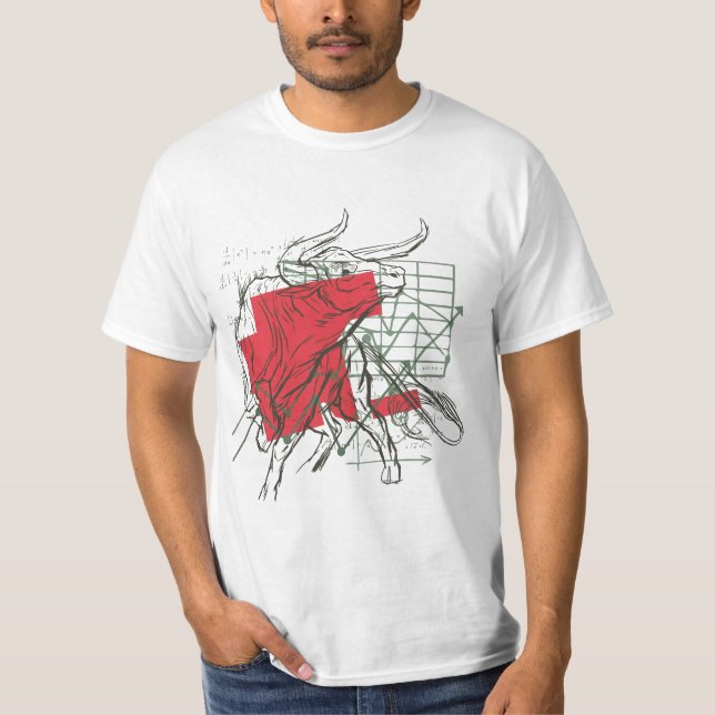 Bull Stock Market Chart T-Shirt (Front)