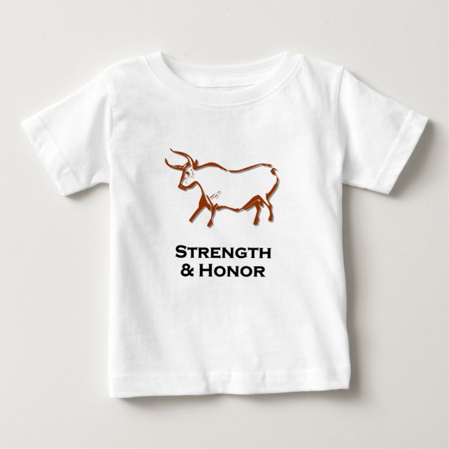Bull Strength And Honor shirt Brown (Front)