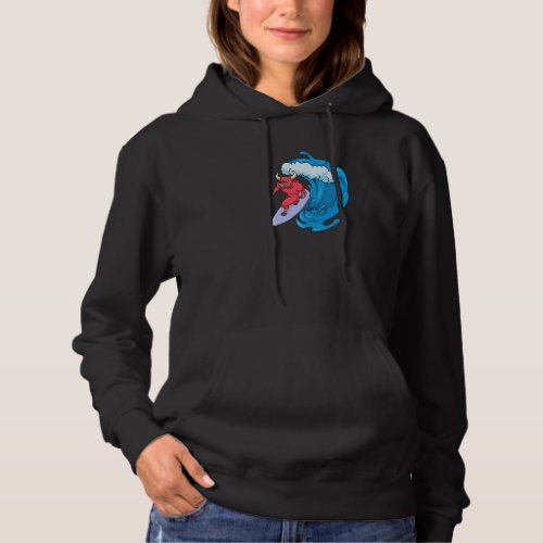 Bull surfer on hydrofoil surfboard hoodie