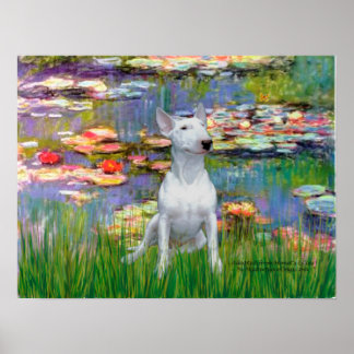 Bull Terrier 1 - Lilies 2 Poster