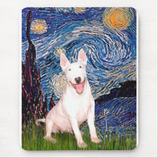 Bull Terrier 4 - Starry Night (Vert) Mouse Pad
