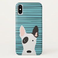 Bull Terrier and Grunge Stripes Pattern