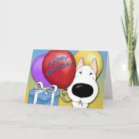 Bull Terrier Birthday Card