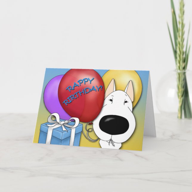 Bull Terrier Birthday Card (Front)