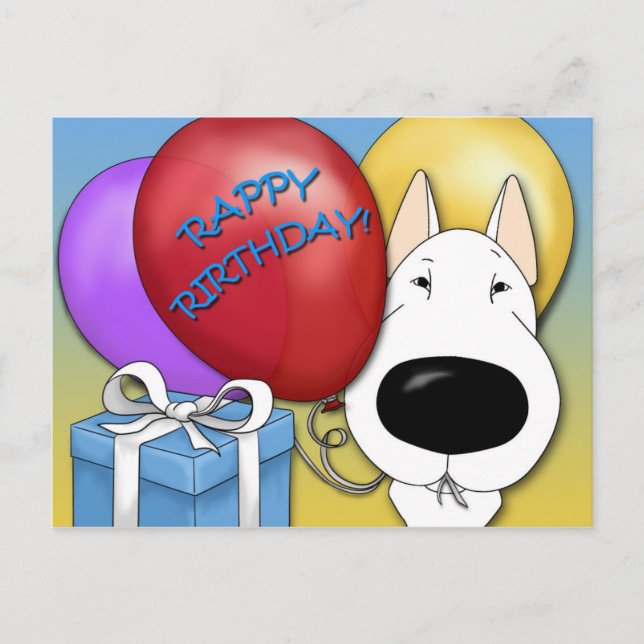 Bull Terrier Birthday Postcard (Front)