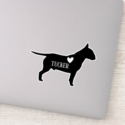 Bull Terrier Breed  Silhouette Custom Name Sticker