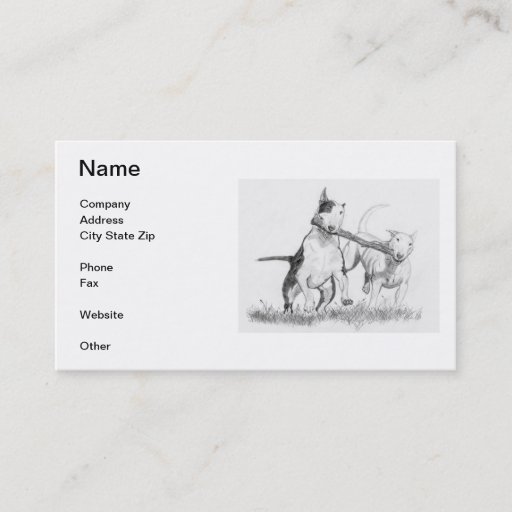 Customizable Bull Terrier Business Cards
