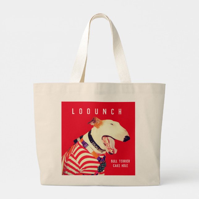 BULL TERRIER CAKE HOLE- TOTE BAG  (Back)