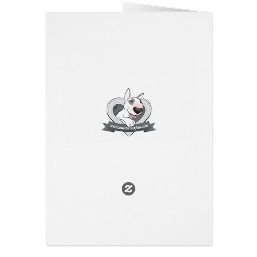 Bull Terrier Cartoon Card "Surprise" (Back)