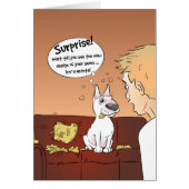 Bull Terrier Cartoon Card "Surprise" (Front)