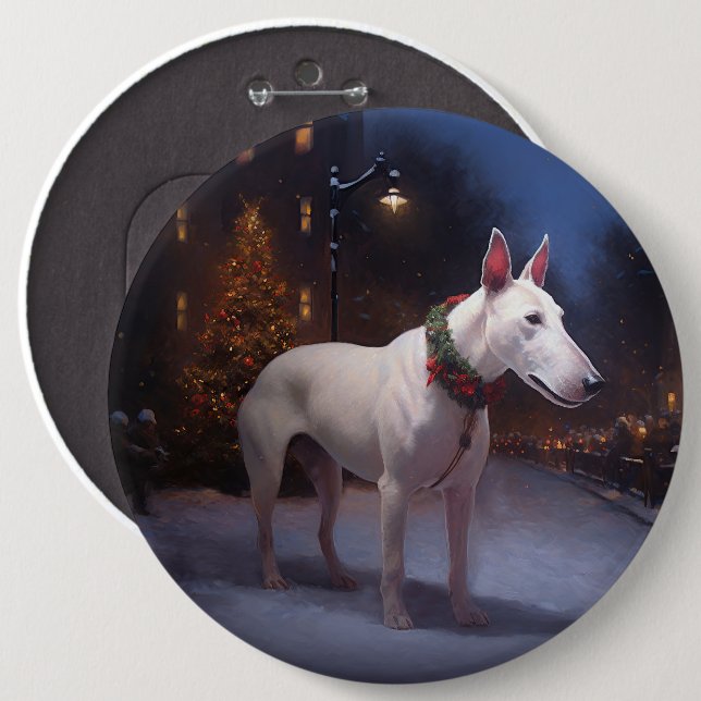 Bull Terrier Christmas Festive Season Button (Front & Back)