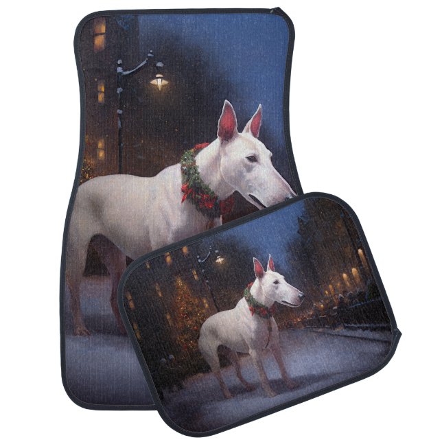 Bull Terrier Christmas Festive Season Car Floor Mat (Set)