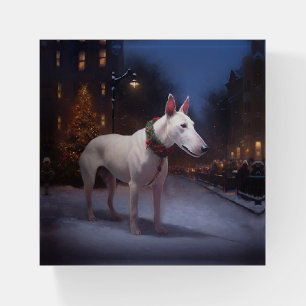 Bull Terrier Christmas Festive Season Paperweight