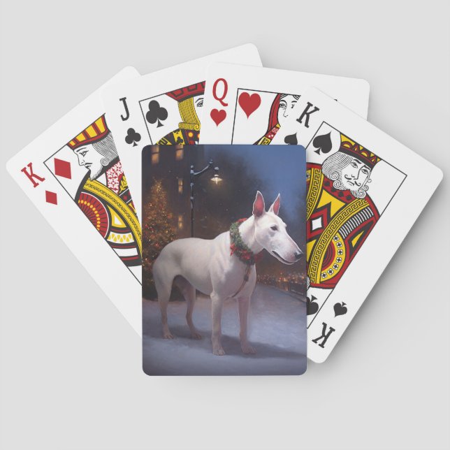 Bull Terrier Christmas Festive Season Poker Cards (Back)