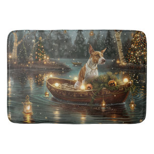 Bull Terrier Christmas Festive Voyage Bath Mat