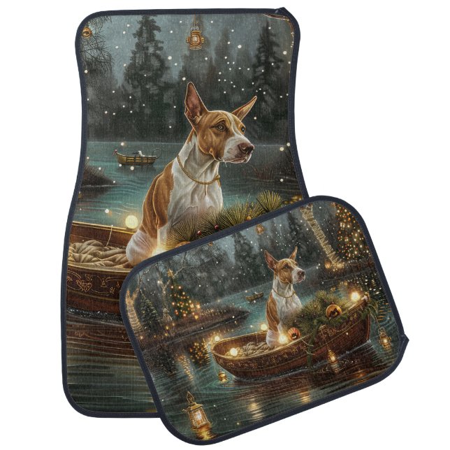 Bull Terrier Christmas Festive Voyage Car Floor Mat (Set)