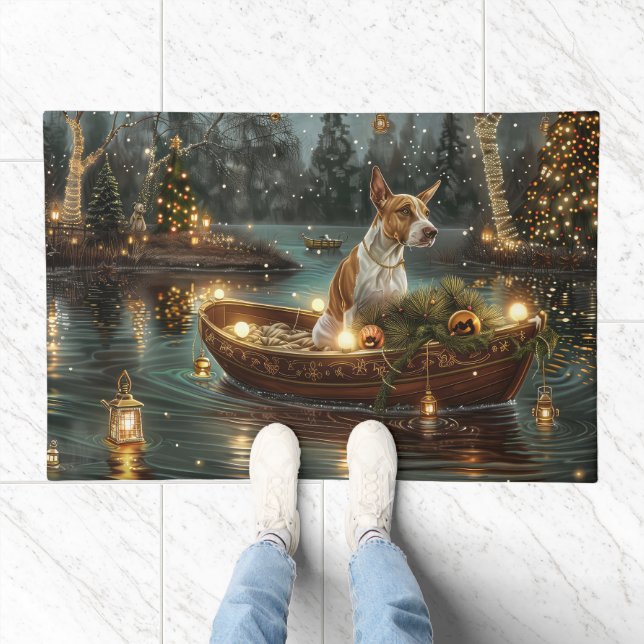 Bull Terrier Christmas Festive Voyage Doormat (Indoor)