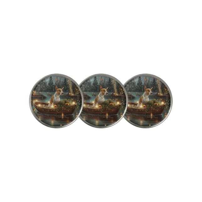 Bull Terrier Christmas Festive Voyage Golf Ball Marker (3 Up)