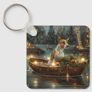Bull Terrier Christmas Festive Voyage Keychain