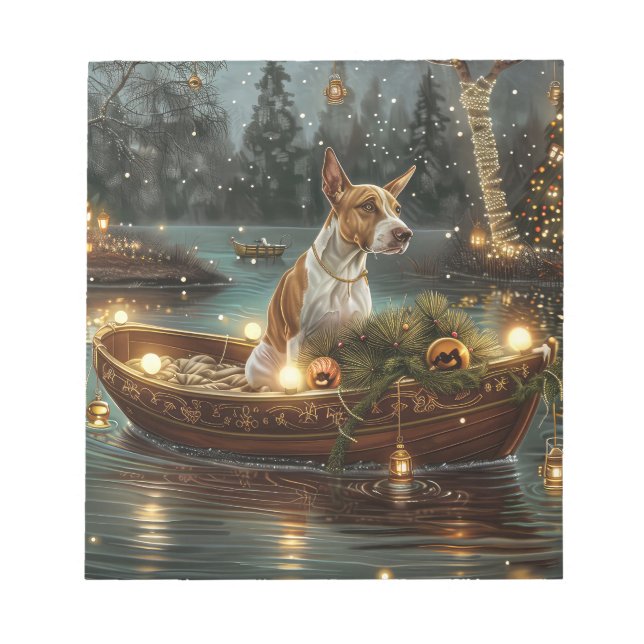 Bull Terrier Christmas Festive Voyage Notepad (Front)