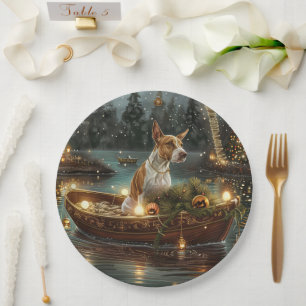 Bull Terrier Christmas Festive Voyage Paper Plates