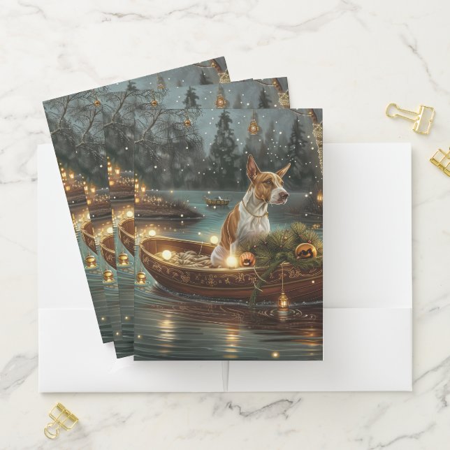Bull Terrier Christmas Festive Voyage Pocket Folder (In Situ)