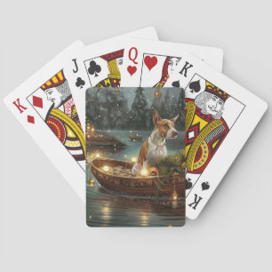 Bull Terrier Christmas Festive Voyage Poker Cards