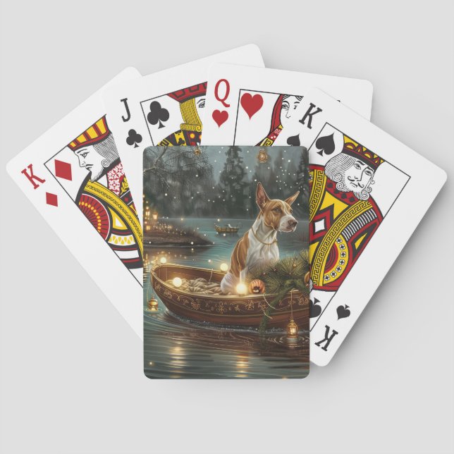 Bull Terrier Christmas Festive Voyage Poker Cards (Back)