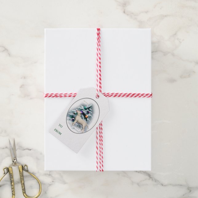 Bull Terrier Christmas Gift Tags (With Twine)