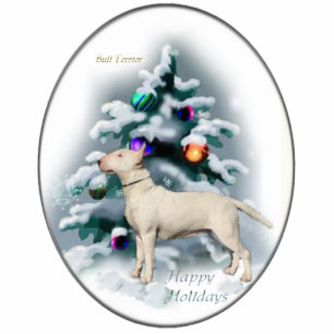 Bull Terrier Christmas Gifts Statuette