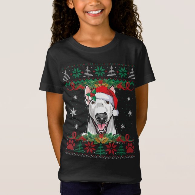 Bull Terrier Christmas Santa Ugly Sweater Dog Love (Front)