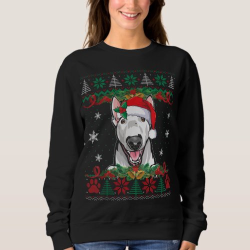 Bull Terrier Christmas Santa Ugly Sweater Dog Love