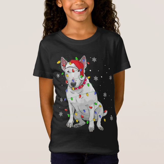 Bull Terrier Christmas Sweater Dog Xmas Lights Tre (Front)