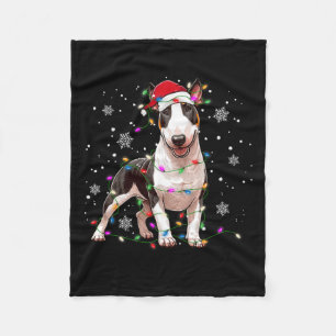 Bull Terrier Christmas Sweater Dog Xmas Lights Tre Fleece Blanket