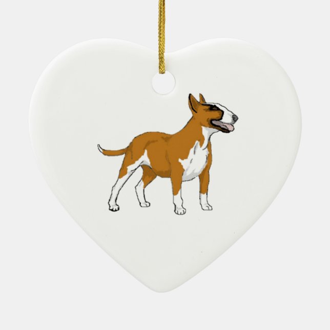 Bull Terrier -- Colored Ceramic Ornament (Back)