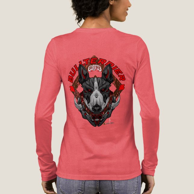 BULL TERRIER Cyberpunk Samurai Elite Tri-Blend Shirt (Back)