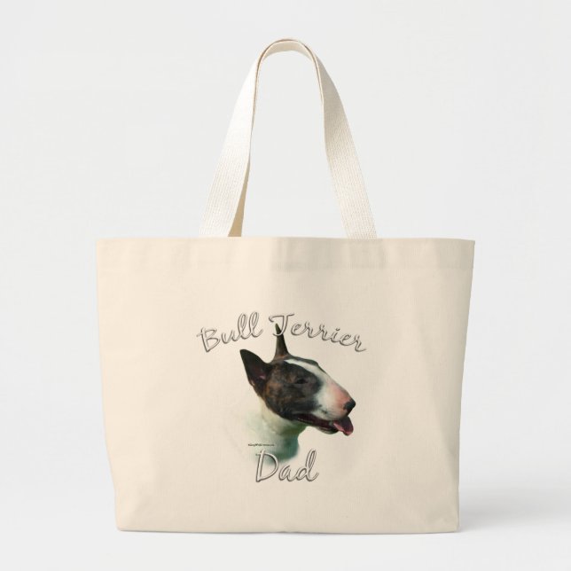 Bull Terrier Dad 2 Large Tote Bag (Front)