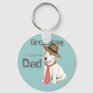 Bull Terrier Dad Keychain
