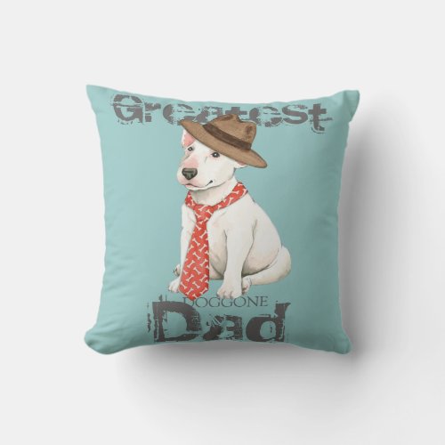 Bull Terrier Dad Throw Pillow