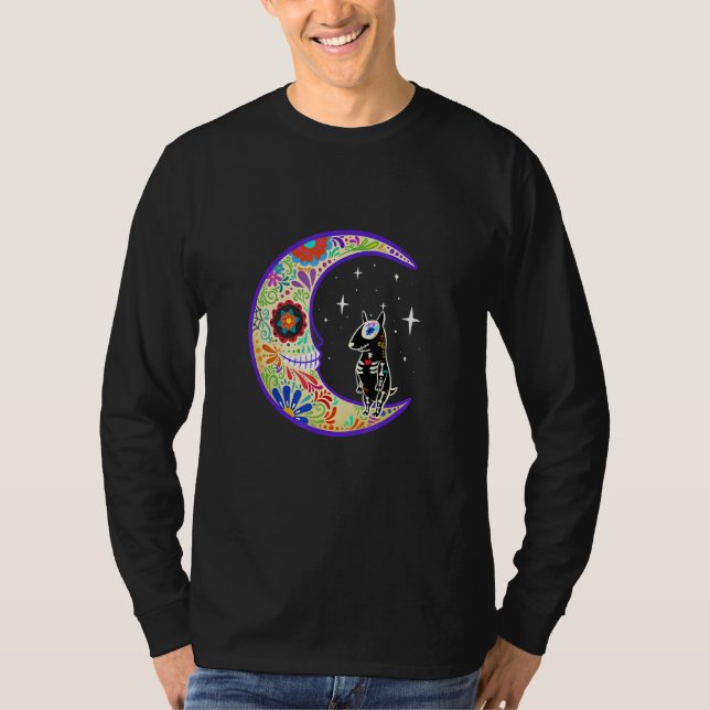 Bull Terrier Dia De Los Muertos Skeleton T-Shirt (Front)