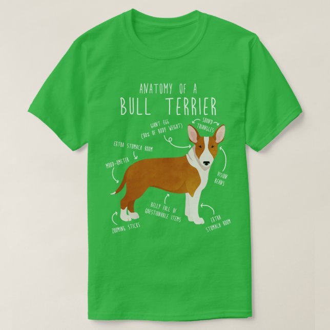 Bull Terrier Dog Anatomy 2 T-Shirt (Design Front)