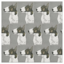 Bull Terrier Dog Art Fabric