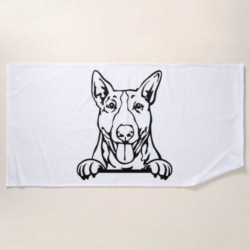 Bull Terrier dog Beach Towel