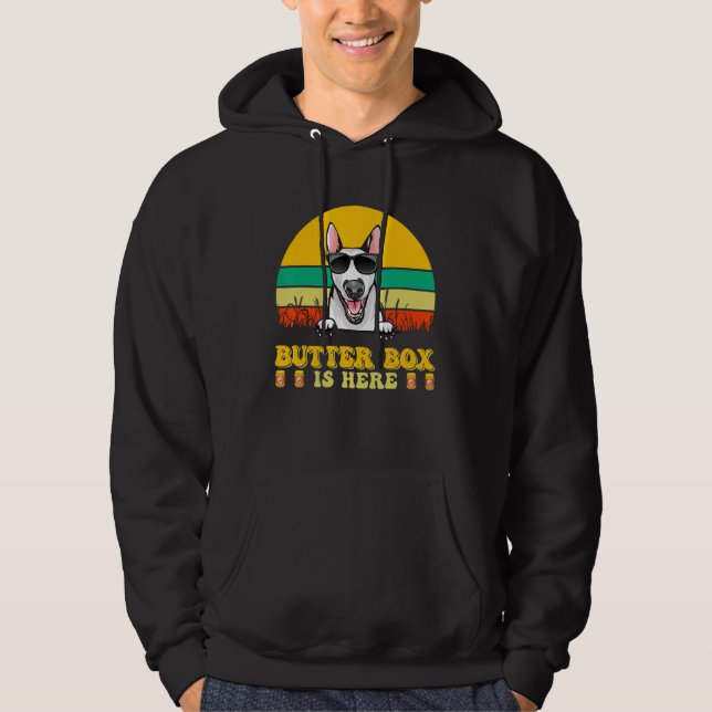 Bull terrier Dog Butter Box Is Here Father s Day Hoodie (Front)